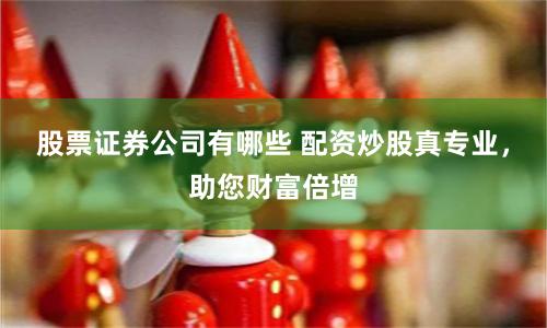 股票证券公司有哪些 配资炒股真专业，助您财富倍增